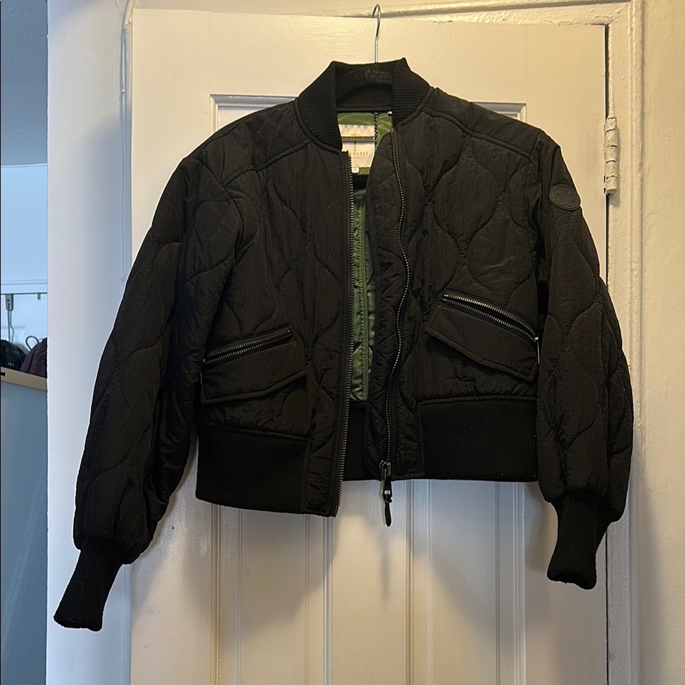 Ted Baker Black Quilted Bomber Jacket